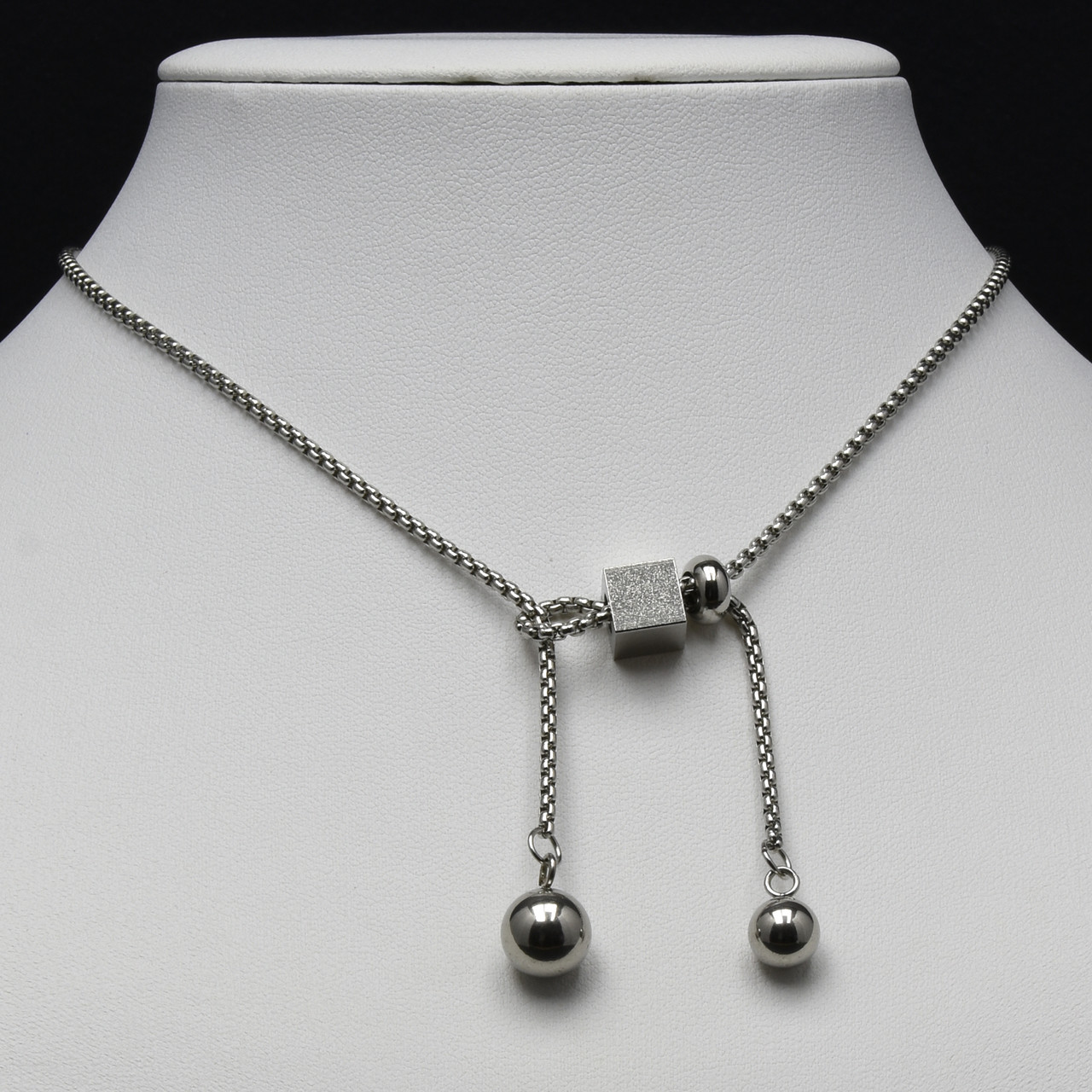 Ланцюжок колір срібло сталь 316 L ланцюжок пропущений через петлю кульки квадрат ланцюг ланки завдовжки 70 см тлщн 2 мм