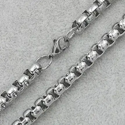 Ланцюжок колір срібло сталь 316 L ланцюжок пропущений через петлю кульки квадрат ланцюг ланки завдовжки 70 см тлщн 2 мм, фото 3