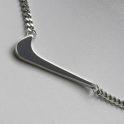 Ланцюжок панцирний + кулон Найк металевий від Stainless Steel срібляста сталь 316 L довг 50 см тлщн мм, фото 3