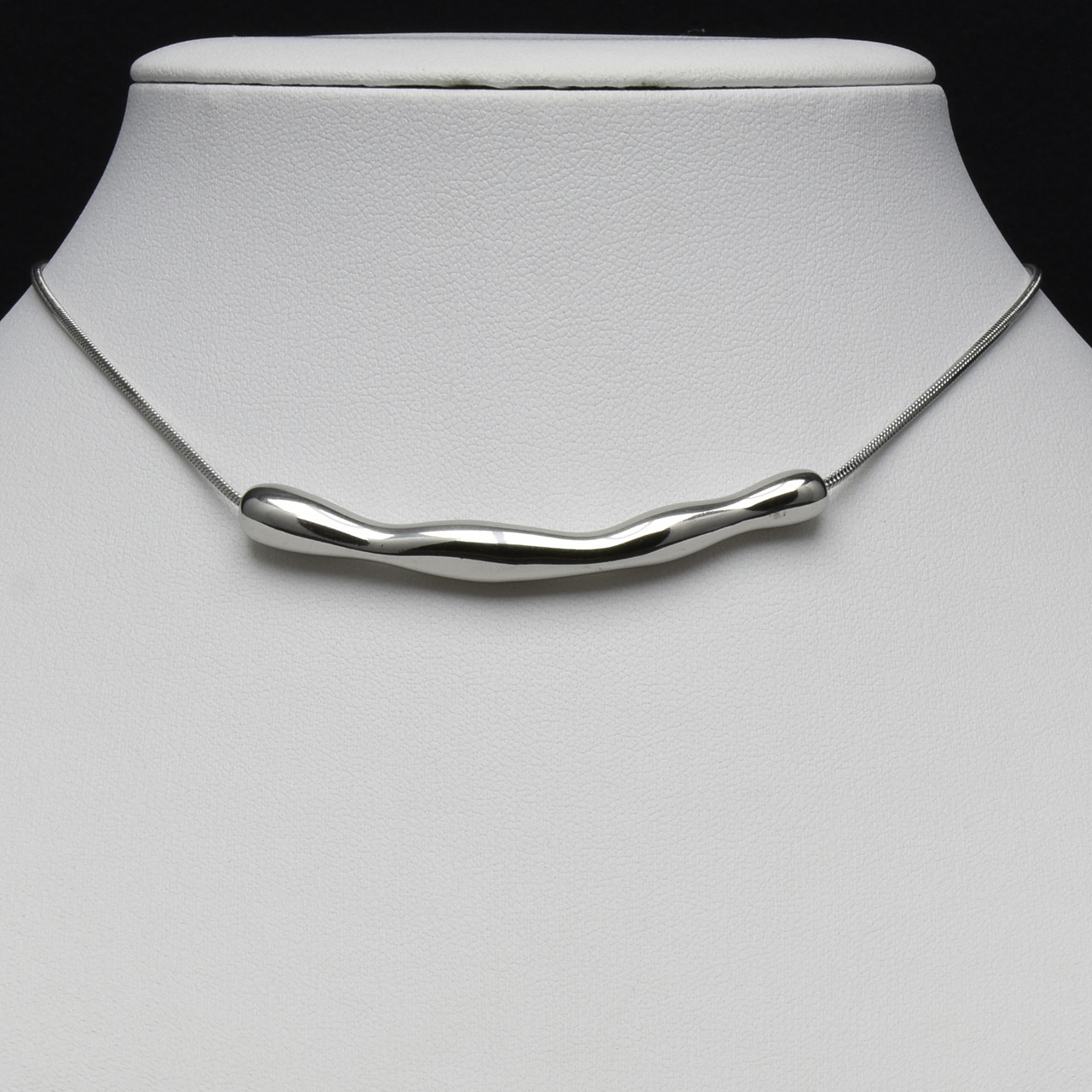 Ланцюжок снеїк + кулон вигнутий 60х5 мм від Stainless Steel срібляста сталь 316 L довг 50 см тлщн 1 мм