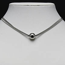 Ланцюжок подвійний снейк із кулькою від Stainless Steel срібляста сталь 316 L довжина 55 см товщина 0,5-3 мм, фото 3
