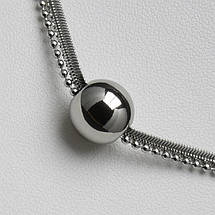 Ланцюжок подвійний снейк із кулькою від Stainless Steel срібляста сталь 316 L довжина 55 см товщина 0,5-3 мм, фото 4