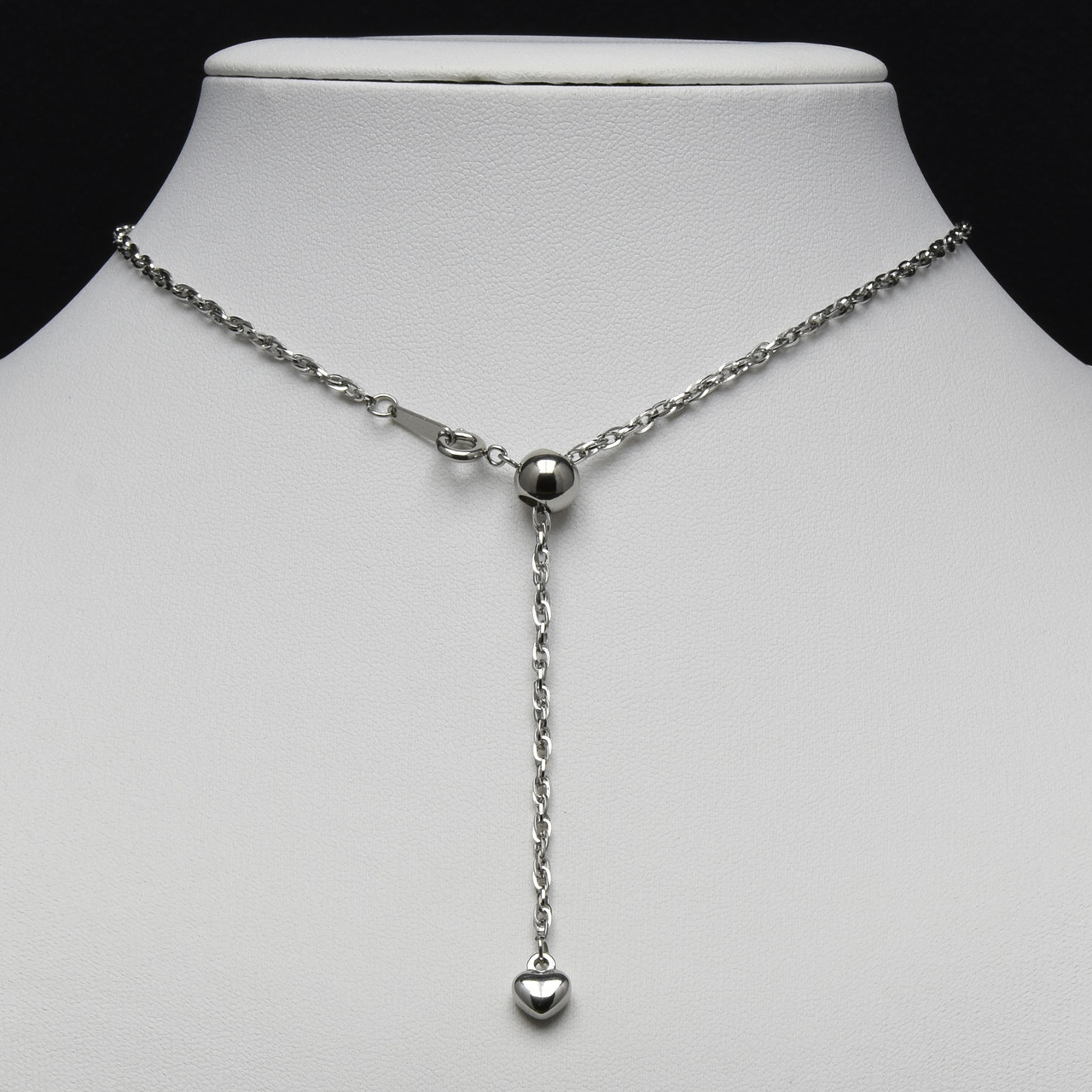 Ланцюжок затяжка регульований з кулоном серце від Stainless Steel срібляста сталь 316 L до 60 см тлщн 2 мм