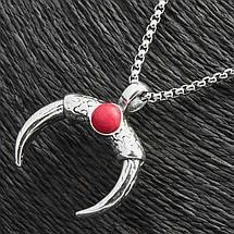 Ланцюг із кулоном кривавий місяць сріблястого кольору Stainless St. розмір 40х35 мм розмір ланцюга 70 см 3 мм, фото 3