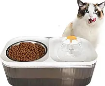 Фонтан поїльник для води та годівниця 2 в 1 для вихованців, Автоматична годівниця-поїльник для хатніх тварин, фото 2