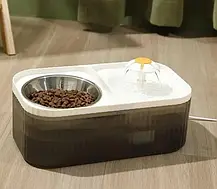 Фонтан поїльник для води та годівниця 2 в 1 для вихованців, Автоматична годівниця-поїльник для хатніх тварин, фото 4