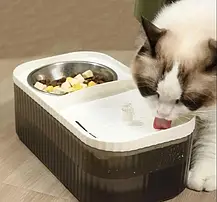 Фонтан поїльник для води та годівниця 2 в 1 для вихованців, Автоматична годівниця-поїльник для хатніх тварин, фото 5