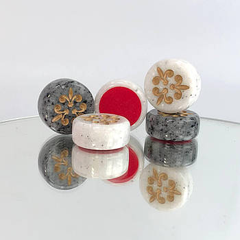 Фішки для нард 27×12мм з каменю