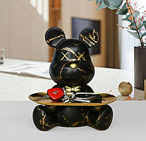 Ведмідь Ключниця-скарбничка 23см BE@RBRICK (Чорний мармур)
