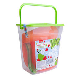 Набір посуду пластиковий (помаранчевий/прозорий) А169042-29 Алеана