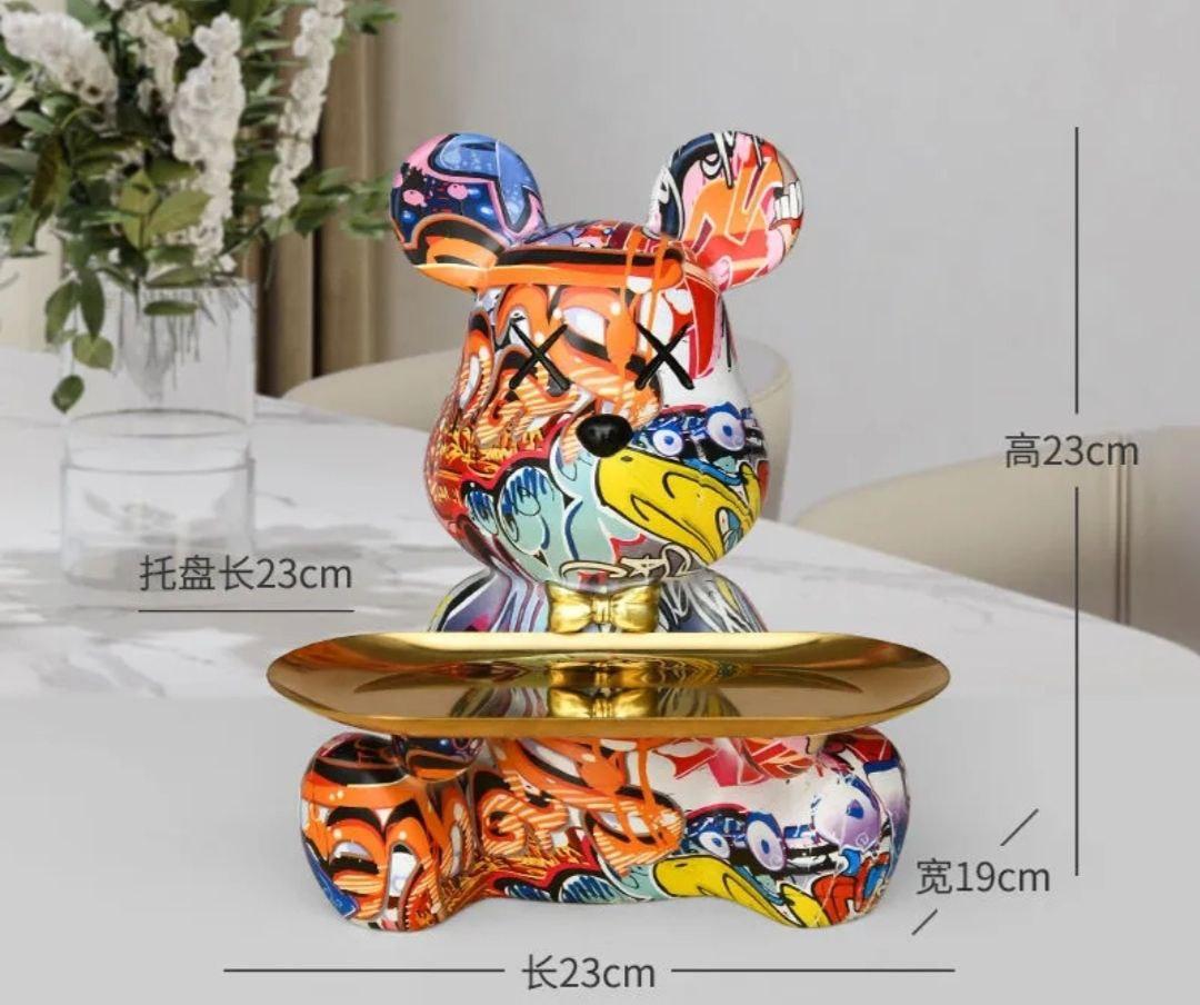 Розмальована статуетка ведмедя-органайзер у стилі BE@RBRICK( Графіті)