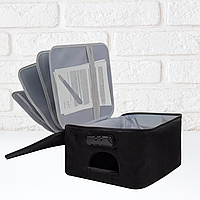 Органайзер на молнии для документов для дома. Пять отделений с кодовым замком Черный 37х28х18