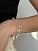 Браслет срібний подвійний з намистинами, тонкий браслет на ручку з двох ланцюжків, срібло 925 проби, 15+3 см, фото 3