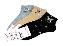 Шкарпетки жіночі короткі Sport метелик Мікс
