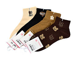 Шкарпетки жіночі короткі Sport смужка/квітка Мікс