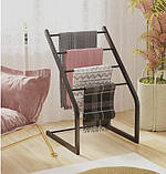 Стійка вішалка для рушників у стилі Лофт чорна 450х350х780 мм Kompred OL786, фото 4