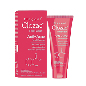 Засіб для вмивання з саліциловою кислотою ELEGANT Clozac Anti-Acne Face Wash 60 мл
