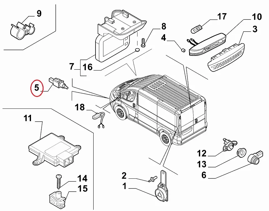 Датчик педалі гальма (4 контакти) на Fiat Ducato 250, Peugeot Boxer, Citroen Jumper (06-14), 453450, 46840510