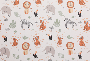 Сатин (бавовняна тканинна) ведмедики на молочному (ширина 160 см, 120 г/м2)