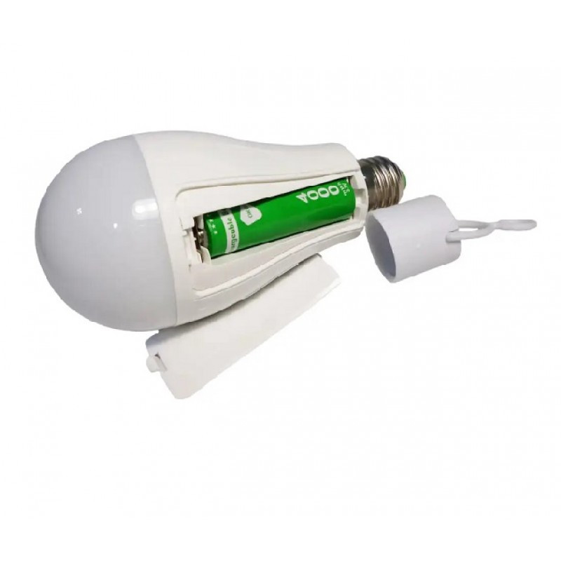 Лампочка з акумулятором 2x18650 15w в патрон E27