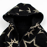 Чоловічок з капюшоном тринитка на флісі Stars зріст 62 см (1 - 3 місяці) Malena Чорний з принтом, фото 2