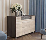 Комод для речей К-4 Еверест телескопи Венге темний, Дуб молочний (130х38х73 см), фото 3