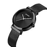 Жіночий  класичний наручний годинник Skmei 1595BK Black чорний з металевим браслетом, фото 8