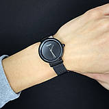 Жіночий  класичний наручний годинник Skmei 1595BK Black чорний з металевим браслетом, фото 3