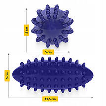 М'яч масажний огірок 4FIZJO Spike Bean 11.5 x 5 см 4FJ0652 Blue Poland, фото 5