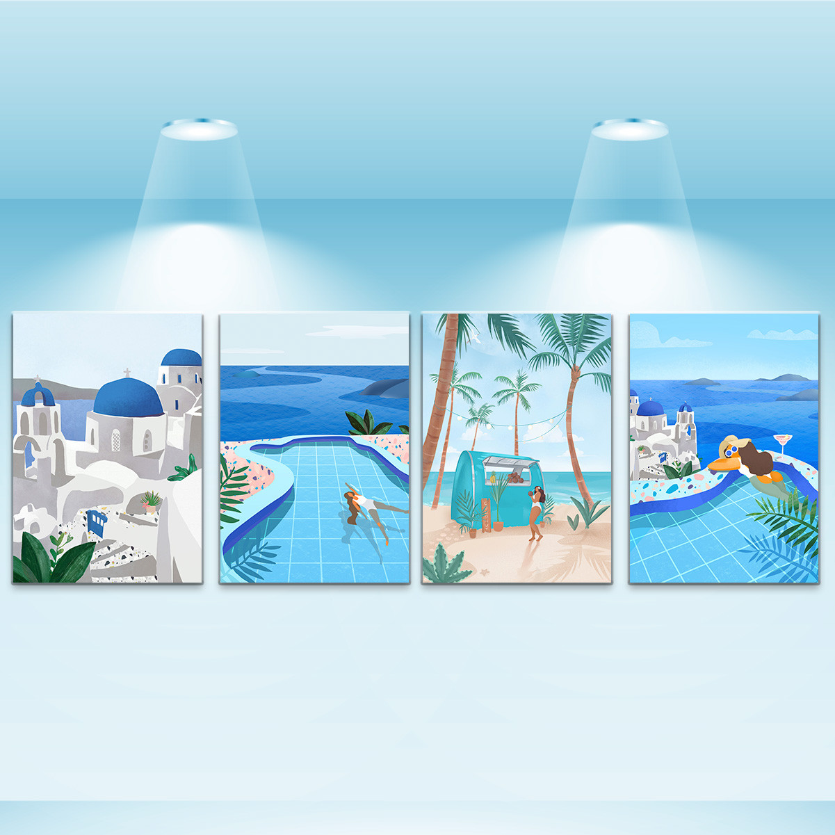 Набір постерів Riviera Blanca Санторин (PS-051) 4 шт в наборі
