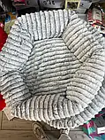 🧡М'яка кругла лежанка для кішки, собаки Pet Choice штучне хутро, текстиль 45×40 см Сіра, фото 2
