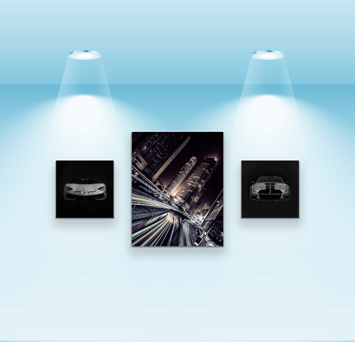 Набір постерів Riviera Blanca Вогні нічного міста (PS-117) 3 шт в наборі, фото 1