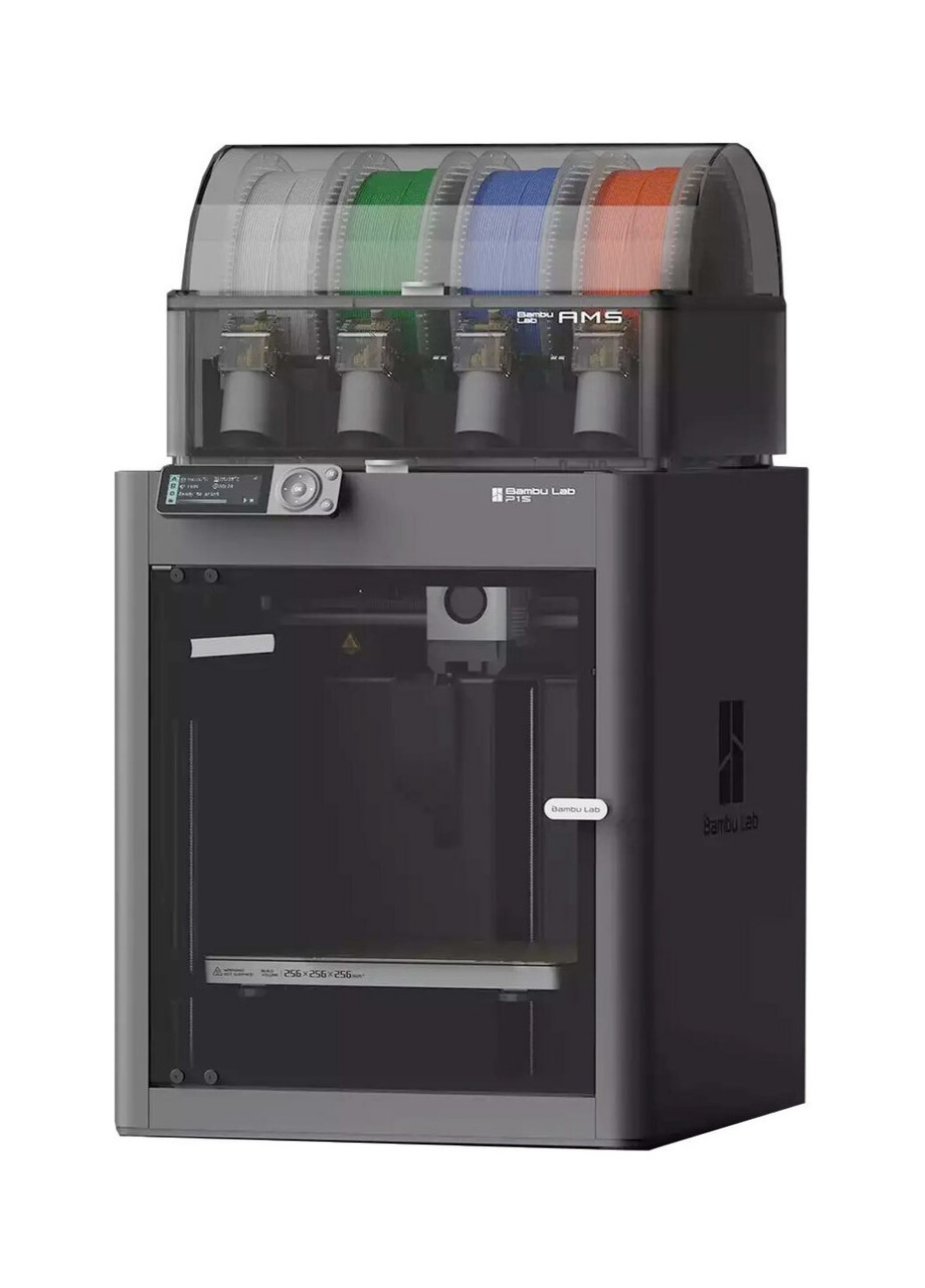 3D-принтер Bambu Lab P1S Combo (PF001-U+SA001), 256*256*256mm, 500mm/s, H300°C, B100°C, 2.7" FSTN screen, Wi-Fi, Bluetooth, AMS