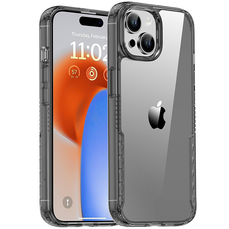 Прозорий чохол TPU+PC Multi-Color для Apple iPhone 14 (6.1") | TPU+PC з посиленими бортами Black, фото 1