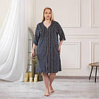 Велюровий батальний жіночий халат для дому на блискавці з мереживом із малюнком Соти 62, фото 9