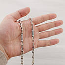 Срібна цепочка чоловіча товста зі вставками Архангел Михаїл і Спаси і Збережи освячена. Якірний ланцюг 60 см, фото 3