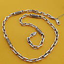 Срібна цепочка чоловіча товста зі вставками Архангел Михаїл і Спаси і Збережи освячена. Якірний ланцюг 60 см, фото 9