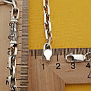 Срібна цепочка чоловіча товста зі вставками Архангел Михаїл і Спаси і Збережи освячена. Якірний ланцюг 60 см, фото 5