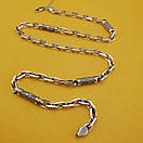 Срібна цепочка чоловіча товста зі вставками Архангел Михаїл і Спаси і Збережи освячена. Якірний ланцюг 60 см, фото 10