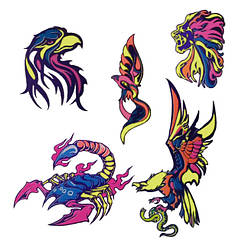 Тимчасове татуювання флуоресцентне 12х7 см MA24-393-19/MA24-393-20 H