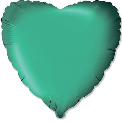 Flexmetal 18" Серце сатин зелене Satin green Фольгована куля