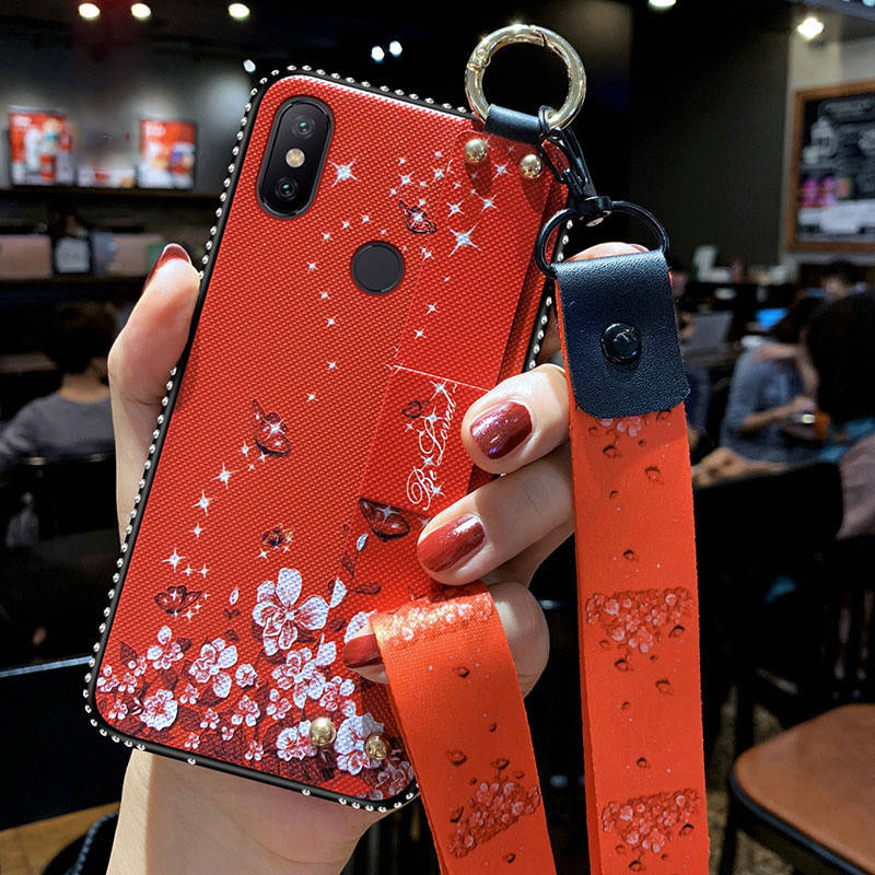 

Чехол Lanyard для Xiaomi Redmi Note 5 / Note 5 Pro Global бампер с ремешком Red