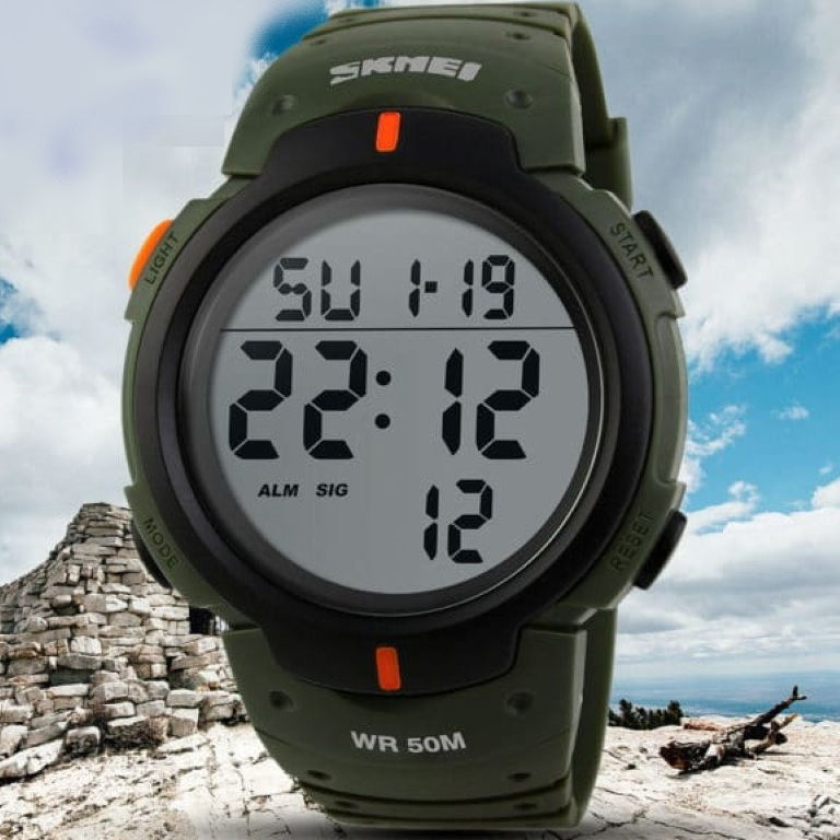 

Армейские часы водонепроницаемые с большими цифрами с подсветкой Skmei 1068 Оригинал