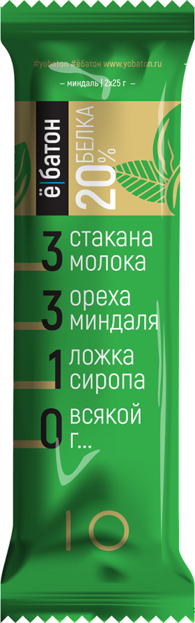 

Протеиновый батончик в темной глазури ё|Батон Миндаль (50 грамм)