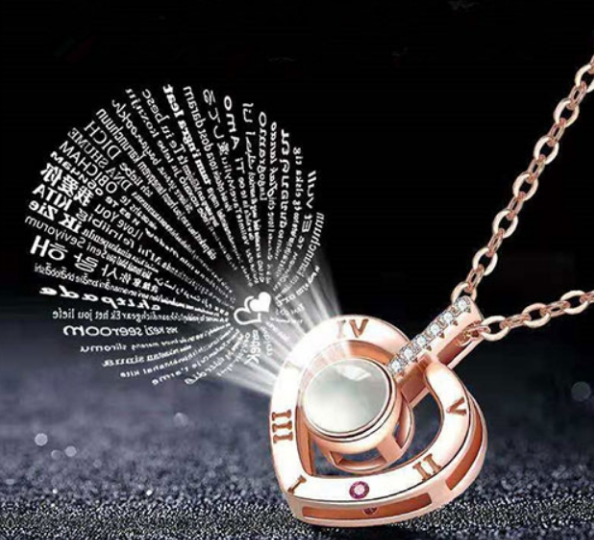 

Кулон с надписью "Я тебя люблю" на 100 языках сердце