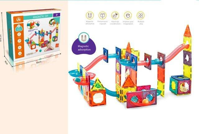 

Магнитный конструктор Горки и шарики Magnetic DIY 110 деталей
