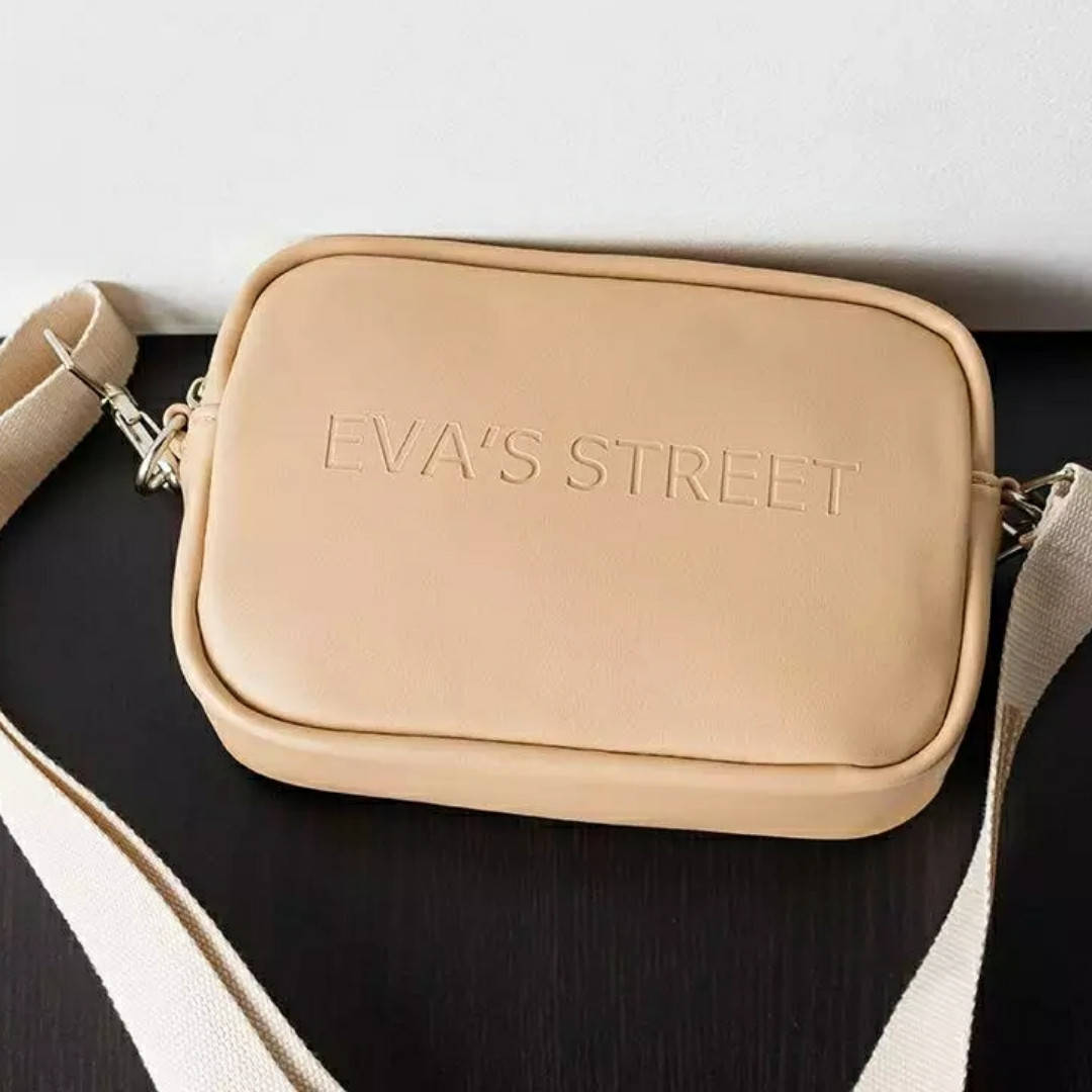 

Женская сумочка бежевая через плечо EVA'S STREET с тканевым ремешком