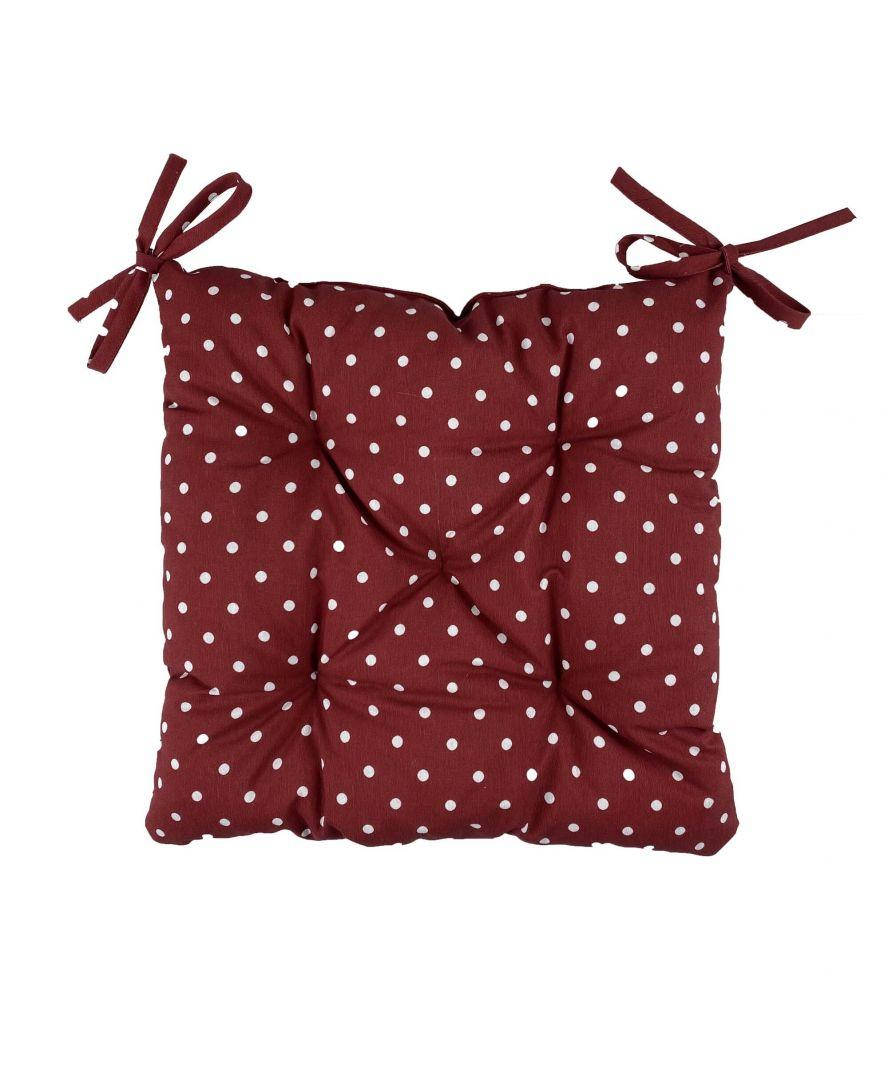 

Подушка на стілець Горох бордо 40х40, Бордовый