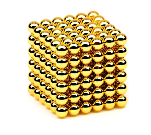

Неокуб Магнитный конструктор головоломка NeoCube 216 шариков по 5 мм золото, Золотистый