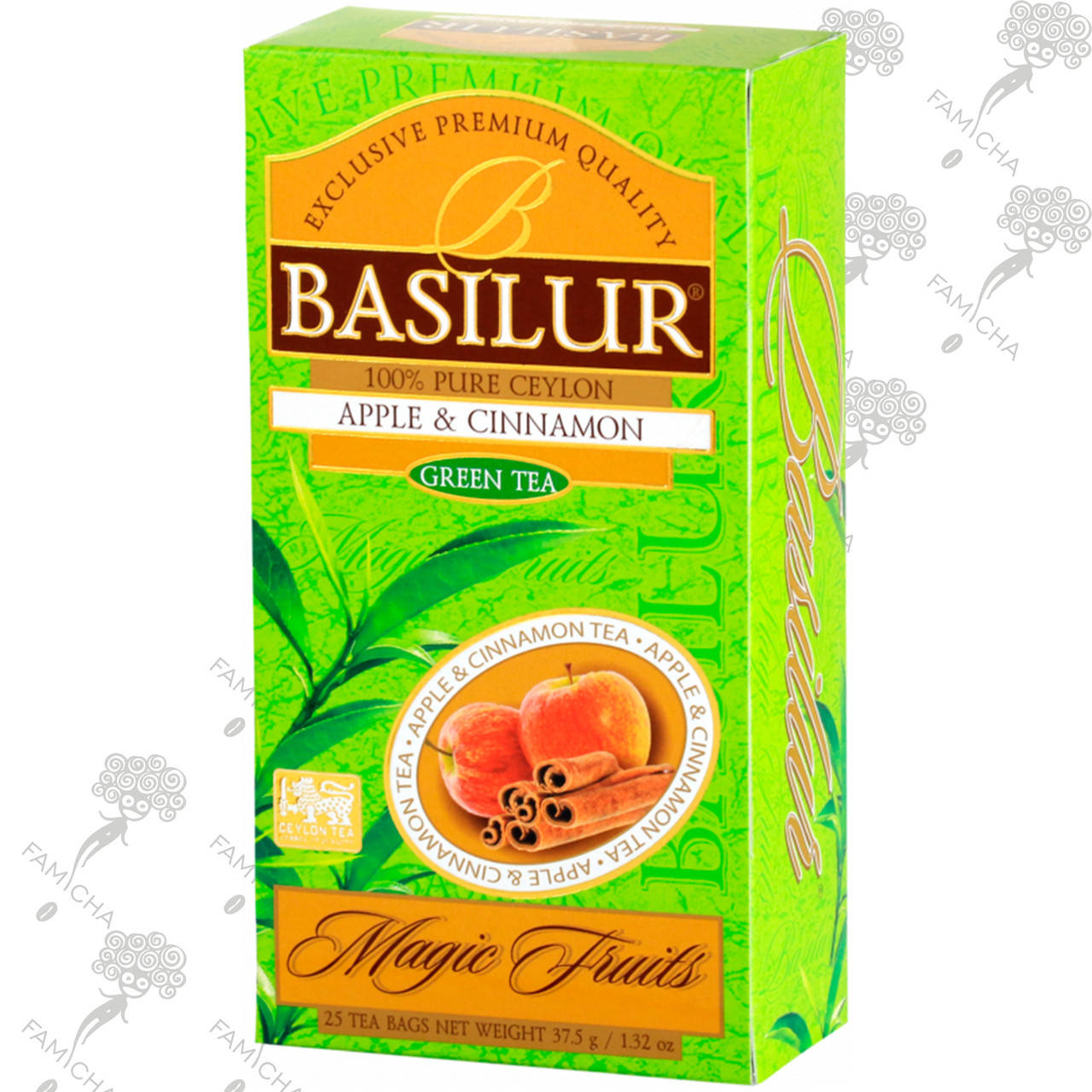 

Чай зеленый Яблоко и корица пакетированный, Магические фрукты, Basilur, 25шт